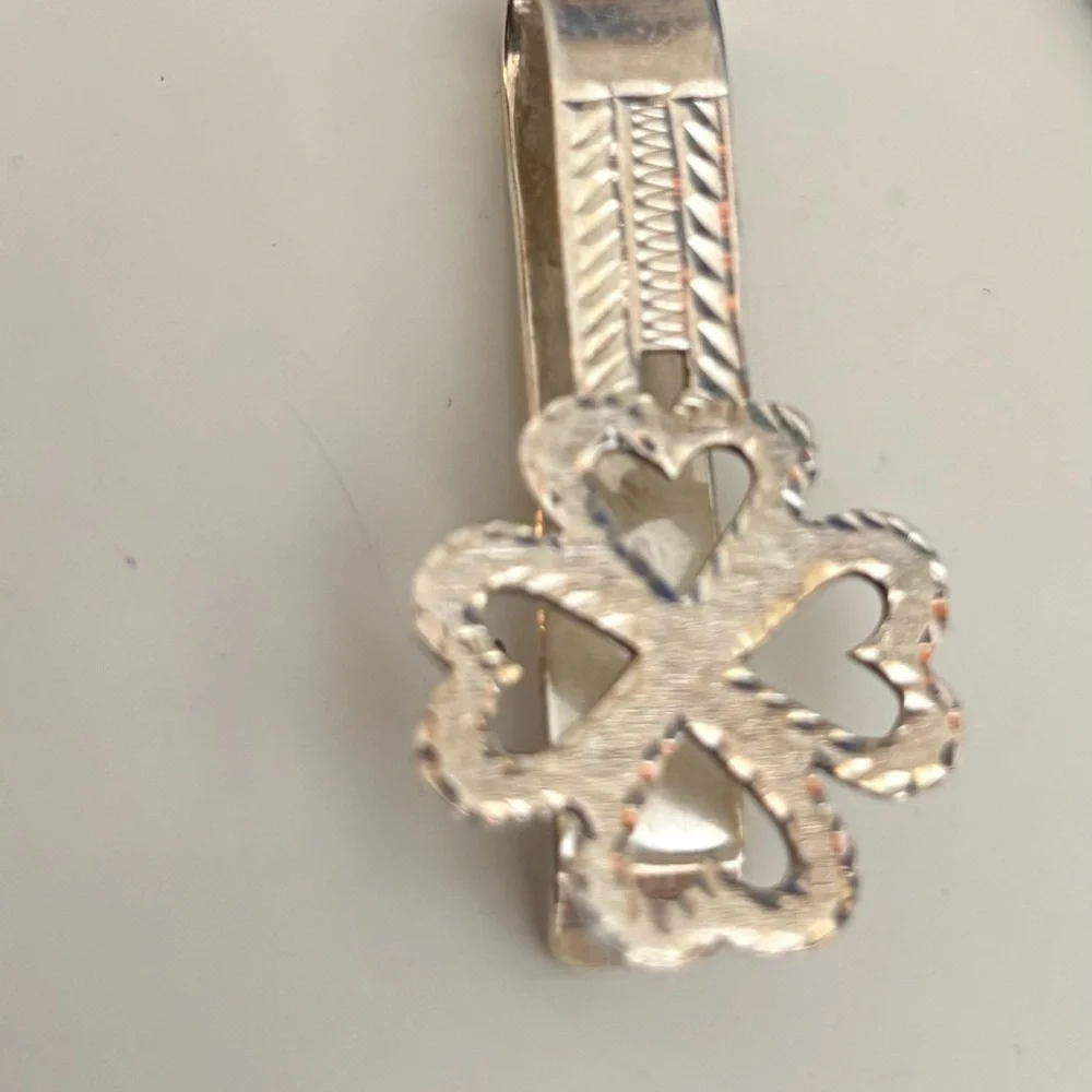 Sterling Silver 4 leaf clover imported money clip. Accessory
